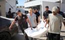 ودّع المشيّعون جثامين ثلاثة فلسطينيين استشهدوا في غارة إسرائيلية استهدفت سيارة مدنية في حي تل الهوى بمدينة غزة في 31 أغسطس/آب 2026. (صورة: محمد صالحة)