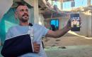 لاعب كمال الأجسام الفلسطيني أحمد فياض، وهو أب لطفلين، داخل منزله المتضرر في قطاع غزة، في 9 أيلول/سبتمبر 2026.تصوير: طارق محمد.
