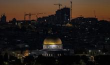 منظر عام لمدينة القدس القديمة مع مسجد قبة الصخرة. 1 تموز/ يوليو 2021. (أ ف ب )