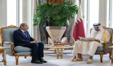 الصفدي والشيخ تميم بن حمد آل ثاني أمير دولة قطر، الثلاثاء. (وزارة الخارجية وشؤون المغتربين).jpeg