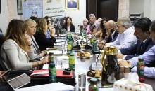 اللواء أبو بكر خلال استقبال الهيئة وفد برلماني أوروبي