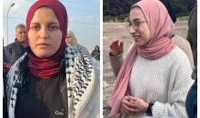 الأسيرتان ياسمين جابر من القدس ودينا جرادات من جنين لحظة الإفراج عنهما من معتقلات الاحتلال اليوم الجمعة.jpg