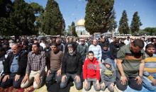مواطنون يؤدون صلاة الجمعة في رحاب المسجد الاقصى.jpg