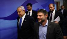 سموتريتش ونتنياهو في مكتب رئيس الحكومة، يوم الجمعة الماضي (Getty Images)