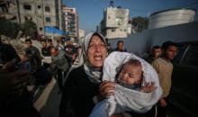 موكب جنازة للشهداء، بمن فيهم الأطفال، في مستشفى الشفاء بعد أن استهدفت عدة غارات جوية إسرائيلية مناطق مختلفة من مدينة غزة في 20 نوفمبر 2025.