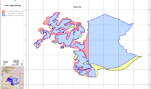 خارطة الأمر العسكري (حدود شمال غرب المستوطنة) اللون الأزرق هي مساحة الإعلان.png