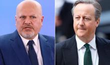 كاميرون (يمين) هدد خان بالتضييق على المحكمة على خلفية تحقيقاتها بشأن الإبادة الإسرائيلية في غزة (غيتي).jpg