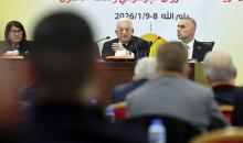 الرئيس الفلسطيني محمود عباس (أبومازن)، خلال رئاسته الجلسة الافتتاحية للدورة الثالثة عشرة للمجلس الثوري لحركة 