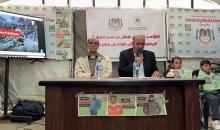 نائب اللجنة أسعد المجدلاوي المجدلاوي قال في مؤتمر صحفي إن حرب الإبادة أودت بحياة منتسبين لـ34 اتحادًا ومؤسسة رياضية، بينهم 45 سيدة، ودمرت معظم البنية التحتية الرياضية.jpg