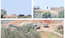 مستعمرون يشرعون بإقامة بؤرة استعمارية ويغلقون طريقًا زراعيًا في بيت إكسا شمال غرب القدس.jpg