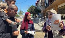 الحملة الانتخابية في مدينة دير البلح وسط قطاع غزة في 12 أبريل/نيسان 2026، ضمن الانتخابات المحلية المقرر إجراؤها في 25 أبريل/نيسان (صورة: أحمد إبراهيم)
