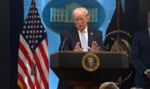 واشنطن 8 أبريل 2026 (شينخوا) الرئيس الأمريكي دونالد ترامب يتحدث خلال مؤتمر صحفي في البيت الأبيض في واشنطن العاصمة، الولايات المتحدة، يوم 6 أبريل 2026. ..JPG