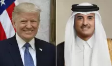أمير دولة قطر الشيخ تميم بن حمد آل ثاني (يمين) والرئيس الأمريكي دونالد ترمب (الجزيرة).webp