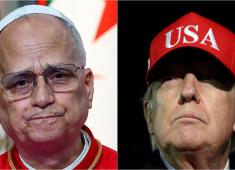 البابا لايو الرابع عشر والرئيس الأميركي دونالد ترامب. (رويترز).jpeg