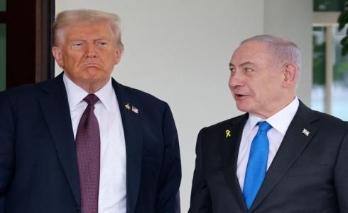 الرئيس الأميركي دونالد ترامب ورئيس الوزراء الإسرائيلي بنيامين نتنياهو. (أ ف ب).jpeg