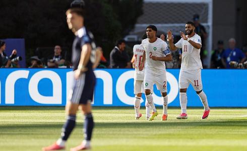 لاعبو المغرب يحتفلون بأسرع هدف في المونديال حتى الآن (Gettyimages).jpg