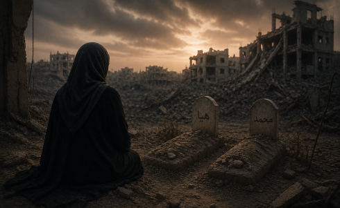 سلافة أبو كويك ..أم تودّع طفلتها بلا وداع وتفقد ابنها وهو يسعف الجرحى.png