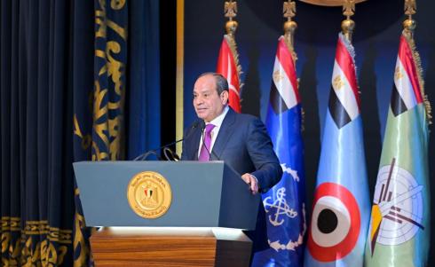 الرئيس المصري عبد الفتاح السيسي يشهد الندوة التثقيفية الرابعة والأربعين، بمُناسبة الذكرى الثالثة والخمسين لانتصارات أكتوبر ...jpg