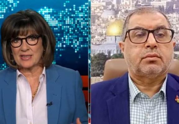 تحدثت كريستيان أمانبور، كبيرة المذيعين الدوليين في شبكة CNN، مع عضو المكتب السياسي لحركة حماس باسم نعيم.jpg