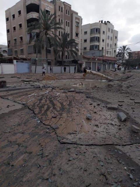 غارة على شارع الصفطاوي شمال غزة