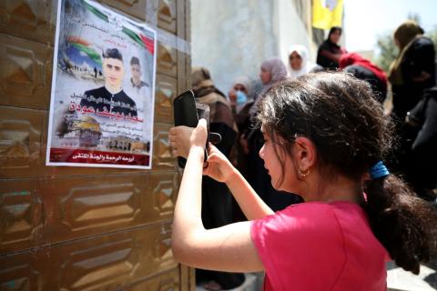  تشييع جثمان الشهيد الطفل سعيد عودة لمثواه الاخير في قرية اودلا جنوب نابلس: تصوير - أيمن نوباني