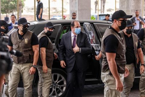 وزير المخابرات المصري اللواء عباس كامل في غزة