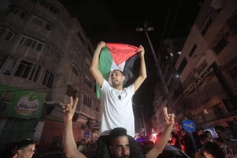 مسيرات حاشدة في غزة احتفالا بانتصار المـقاومة