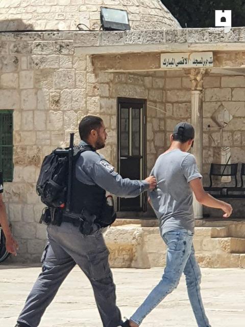 إصابة سيدة واعتقال شابين بقمع المواطنين قرب الأقصى