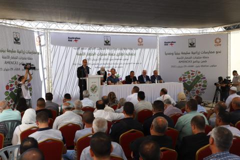 منظمة كير العالمية وشركائها يطلقون حملة ترويج منتجات الخضار الآمنة من محافظة جنين