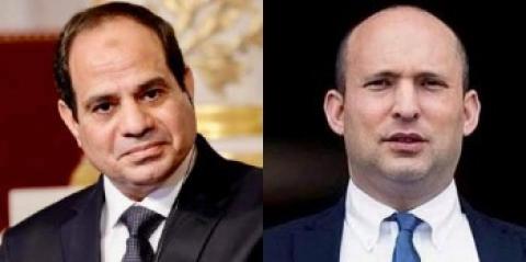 الرئيس عبد الفتاح السيسي ورئيس الوزراء الإسرائيلي نفتالي بينيت 