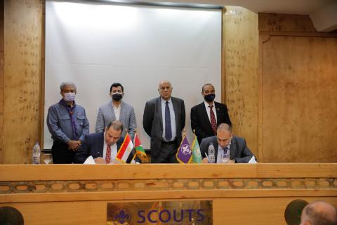 توقيع اتفاقية تعاون مشترك بين جمعية الكشافة الفلسطينية والاتحاد العام للكشافة والمرشدات المصري 