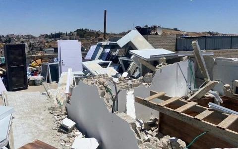 الاحتلال يهدم شقة سكنية في حي سويح بسلوان