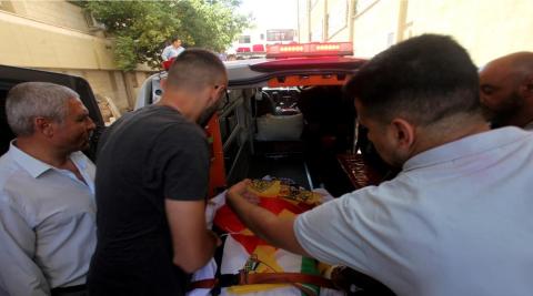 وداع الشهيد الطفل محمد العلامي (11 عاما) في مستشفى الاهلي في الخليل