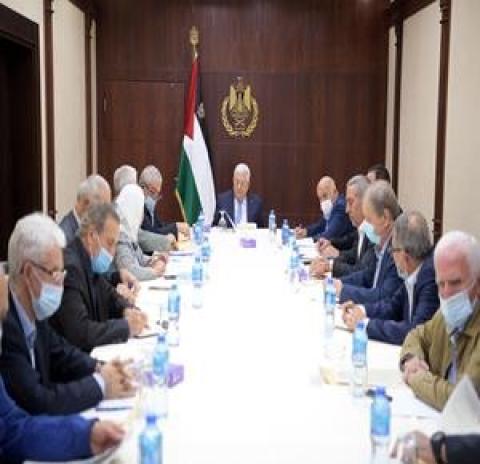 الرئيس محمود عباس، أثناء اجتماع اللجنة المركزية لحركة فتح.JPG