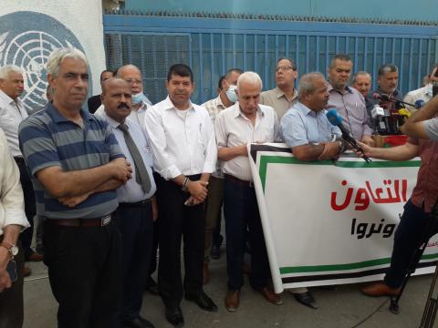 التجمع الفلسطيني للوطن و الشتات يشارك بالمؤتمر الصحفي لا لإتفاق الإطار بين  الولايات المتحدة و الأونروا