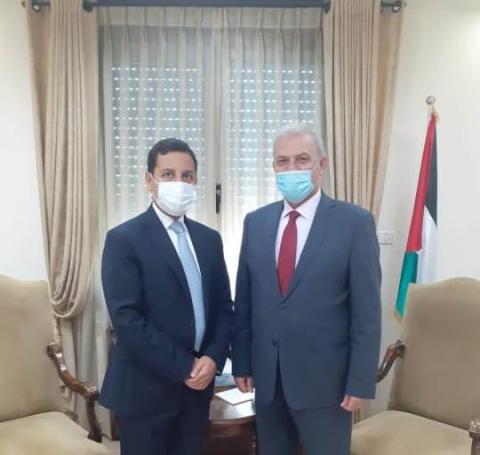 د. أبو عمرو يستقبل السفير الأردني والقنصل الإيطالي