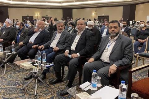جانب من وفد قيادة حركة حماس المشارك في مؤتمر الوحدة الإسلامية في طهران
