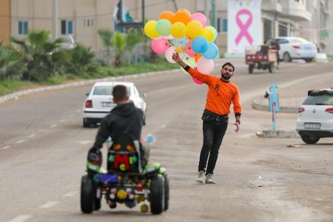 مشهد من غزة يوم الجمعة