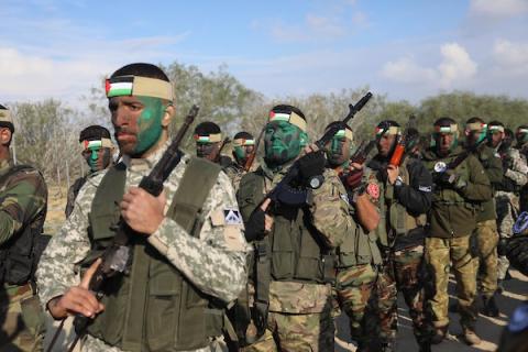    الفصائل الفلسطينية المسلحة تشارك في مناورة "الركن الشديد 2" في مدينة رفح جنوب قطاع غزة(16)