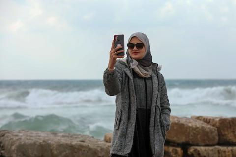 مشهد من شاطئ غزة