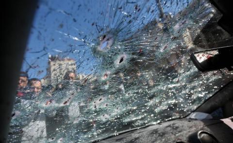  آثار الرصاص الذي اطلقته قوة خاصة للاحتلال خلال اغتيال 3 شبان في مركبة وسط نابلس 