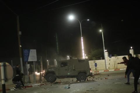 شبان يتصدون لاقتحام قوات الاحتلال بلدة سلود قرب رام الله