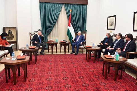 الرئيس محمود عباس ، يستقبل الممثل السامي لتحالف الحضارات في الأمم المتحدة ميغيل أنخيل موراتينوس