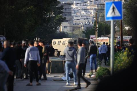 مواجهات بين الشبان وجيش الاحتلال الاسرائيلي في مدينة جنين تصوير - عدي دعيبس