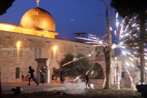 مواجهات بين المرابطين في المسجد الأقصى وقوات الاحتلال