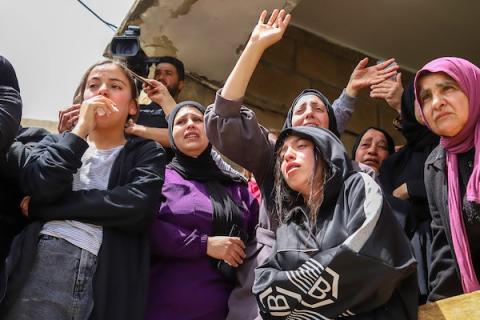 فلسطينيون يشيعون جثمان الشهيد محمد غنيم في قرية الخضر في مدينة بيت لحم