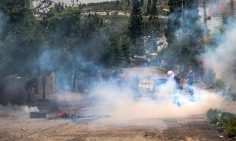 من المواجهات على مدخل بُرقة (Getty Images).jpg