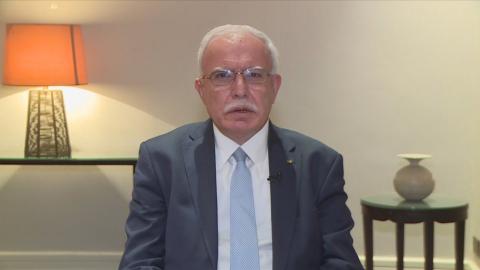 وزير الخارجية والمغتربين الفلسطيني رياض المالكي خلال حديثه لـ المملكة.jpeg