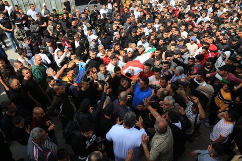 جنين - تشييع جثمان الشهيد محمد زكارنة ( 17 عاماً ) إلى مثواه الأخير