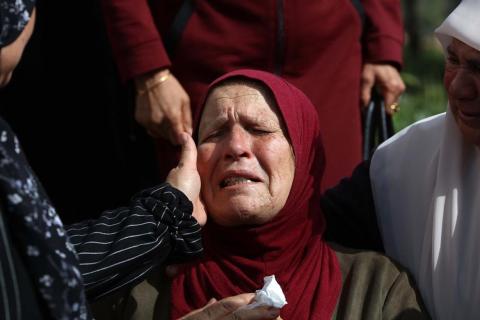 بيت لحم - تشييع جثمان الشهيدة غادة إبراهيم سباتين (35 عاما)، إلى مثواه الاخير في قرية حوسان